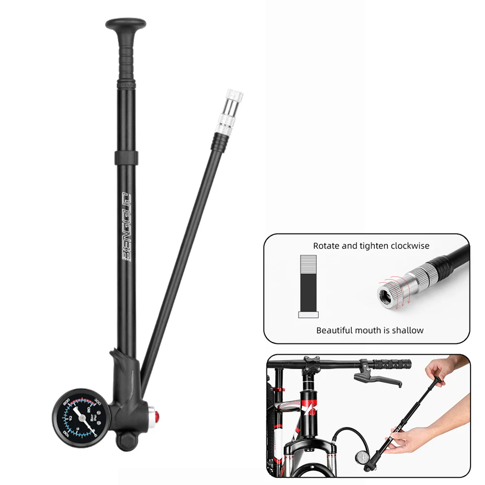 

Ручной портативный воздушный насос, насос высокого давления на 300psi, подходит для велосипедных шин с клапаном шрадера