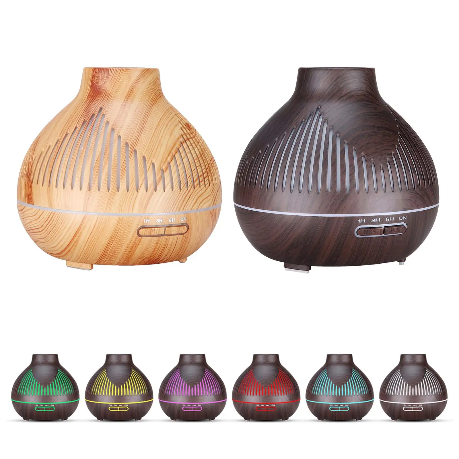 

400ml Air Humidifier Mini Aromatherapy Diffuser ,Wood Grain, Timer Silent Cool Mist for Office Desktop Car Baby Room Living Room