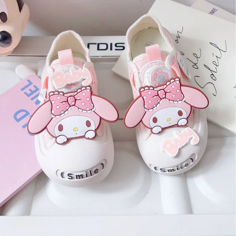 

Sanrios My Melody Anime Kawaii Laughs Children Canvas Shoes Autumn Cartoon Girls Big Head Shoes Pink Board Shoes Christmas Gifts