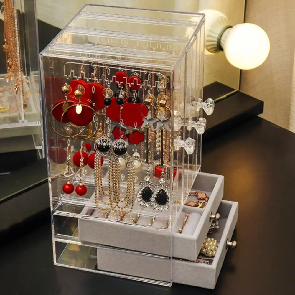 

Storage Box Large Capacity Earring Storage Organizer Multi-functional PS Bigger Drawers Jewelry Display Box for Bracelets