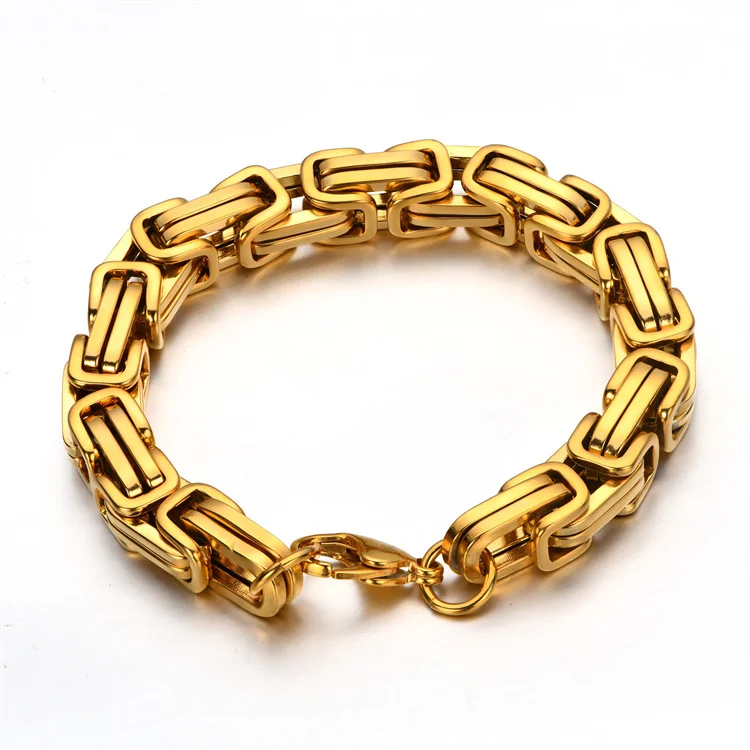 

New Titanium Steel Tricolor Locomotive Bracelet Back Shape Men'S Hip Hop Bracelet Street Port Style Jewelry Bracelet