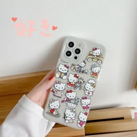 sanrio hello kitty creative cat phone cases for iphone 12 11 pro max xr xs max x 78plus y2kgirl shockproof soft clear tpu shell