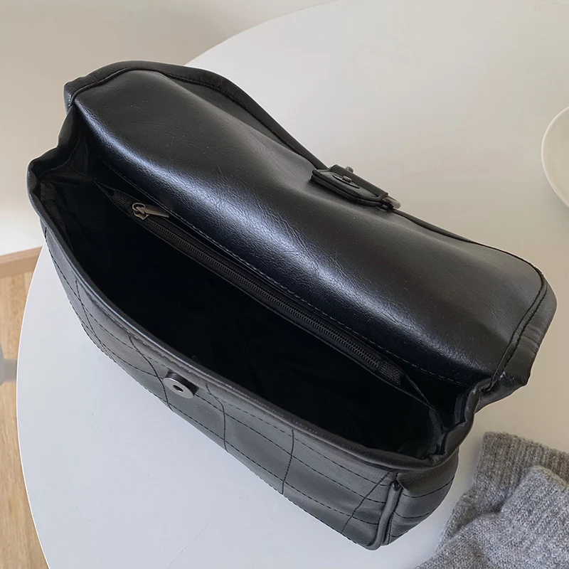 Leather Lingge Pattern Women's Straddle Small Bag Brand Designer Simplicity Girl's Purse Handbag 2022 Women's Shoulder Bag Pu