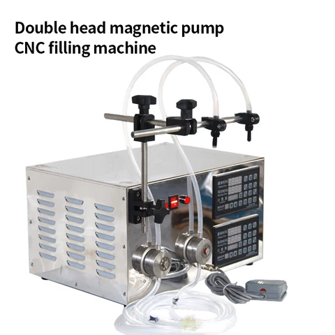 Магнитный насос с одной или двумя головками, полностью автоматическая настольная машина для розлива жидкостей с ЧПУ для Раздвоенной зарядки напитков, 110 В, 220 В