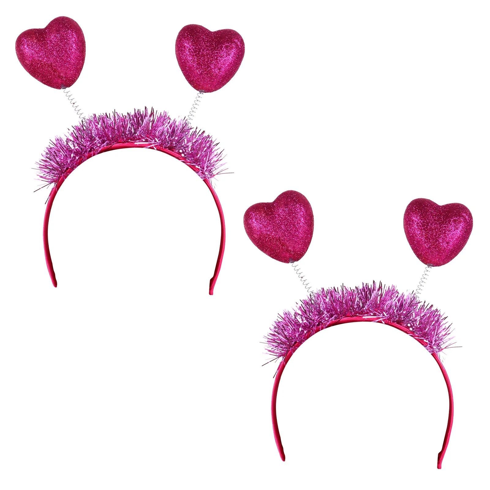

2 Pcs Party Supplies Love Headband Props Lovers Wedding Decoration Heart Headpiece Iron Hair Hoop