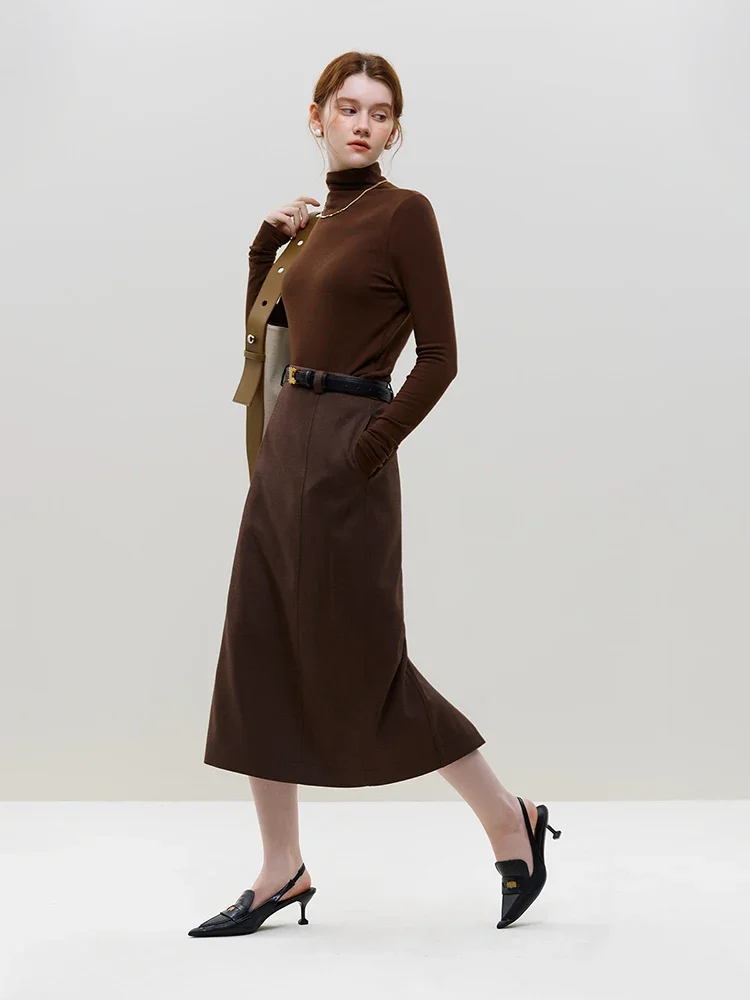 Юбка женская прямая универсальная с разрезом на зиму