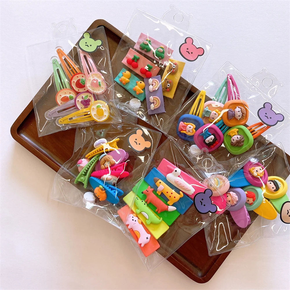 

5PCS/Packs Cute All-Inclusive Baby Fruits Hairpin All-Match Color Small Size Sweet Cute Girl Side Barrettes Hair Accessories
