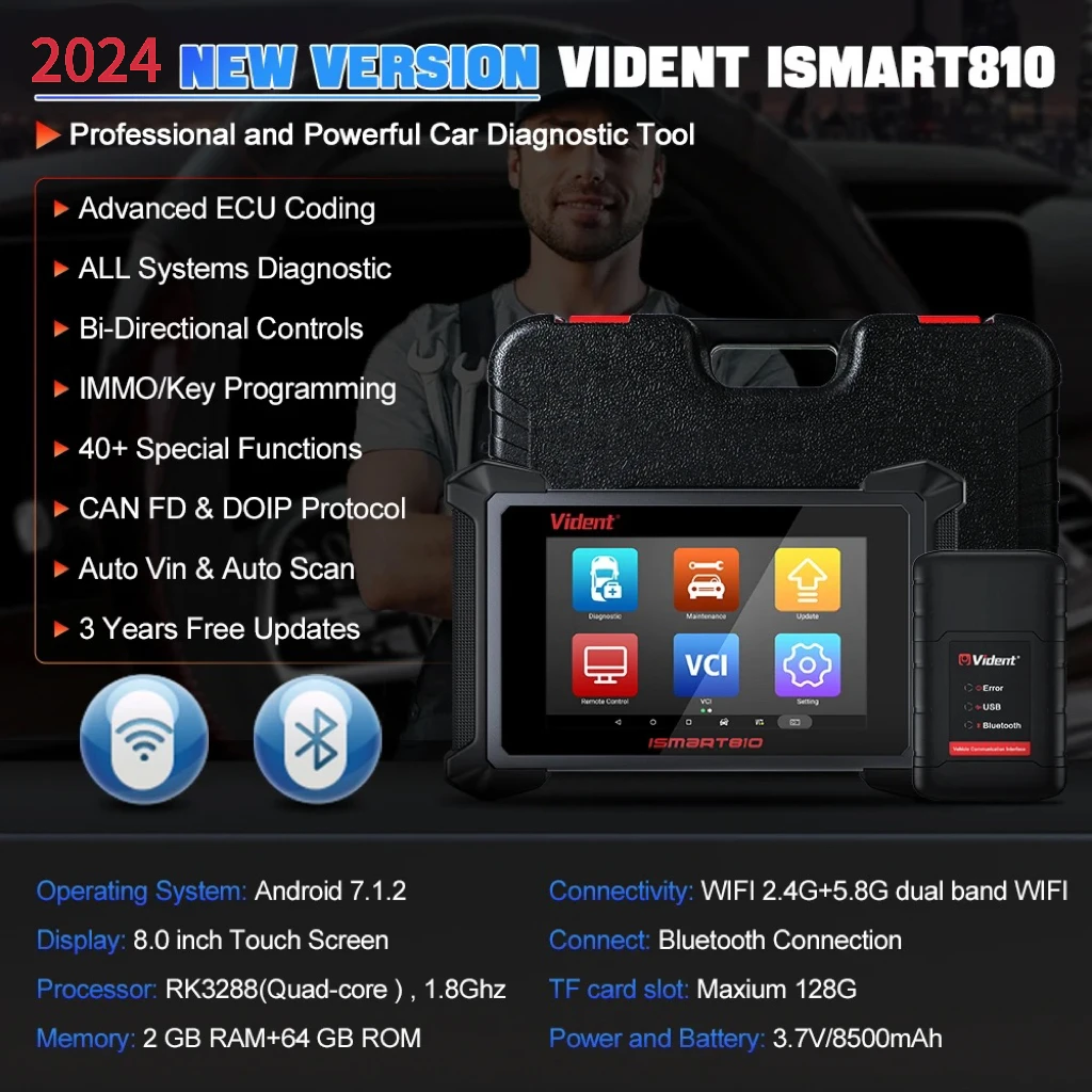 Диагностический инструмент для автомобиля VIDENT ISMART 810 базовая версия сканер B-t