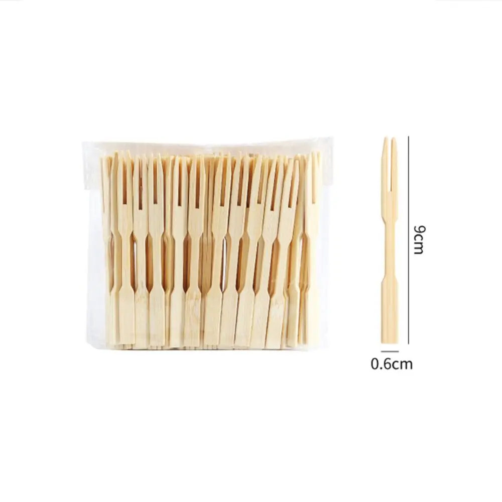 80 шт. одноразовая деревянная вилка для фруктов десертный коктейльный набор