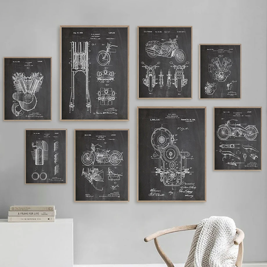 Engine Wall Art Canvas Painting Nordic Posters And Prints Wall Pictures For Living Room