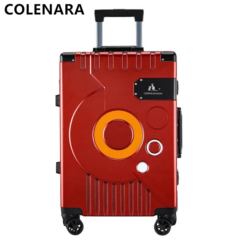 COLENARA Luggage High Quality Ladies Trolley Case Men and Women Portable Waterproof Durable Password Box Rolling Suitcase