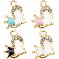 2015mm 20pcs love crown girls sweet pendant inlaid zircon luxury party necklace earrings bracelet jewelry diy accessories mater