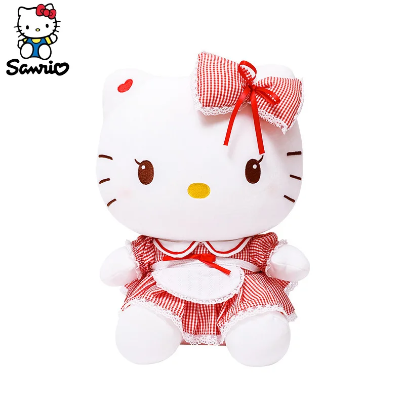 

New Lolita Hello Kitty Plush Toys Anime Kawaii Cute Sanrio Sitting Posture KT Cat Plushie Doll Lover Children Plushies Toy Gifts