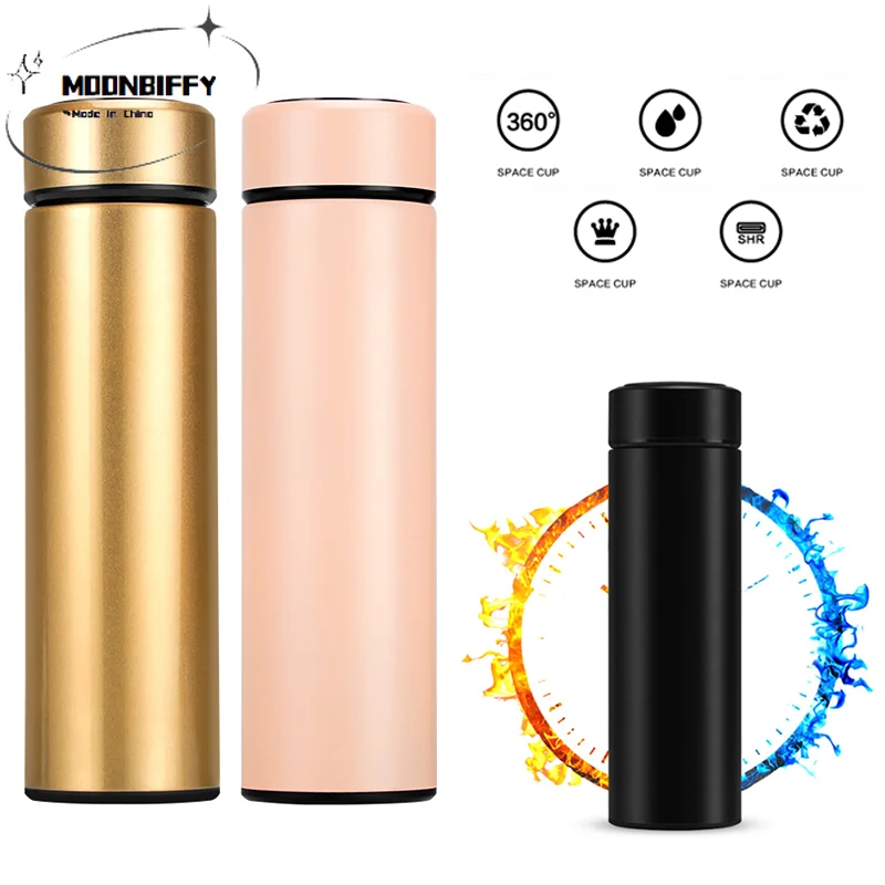 

500ml Fashion Smart Vacuum Cup With LED Temperature Display Stainless Steel Vacuum Flask Bottle Travel Thermos Cup Coffee Mugs
