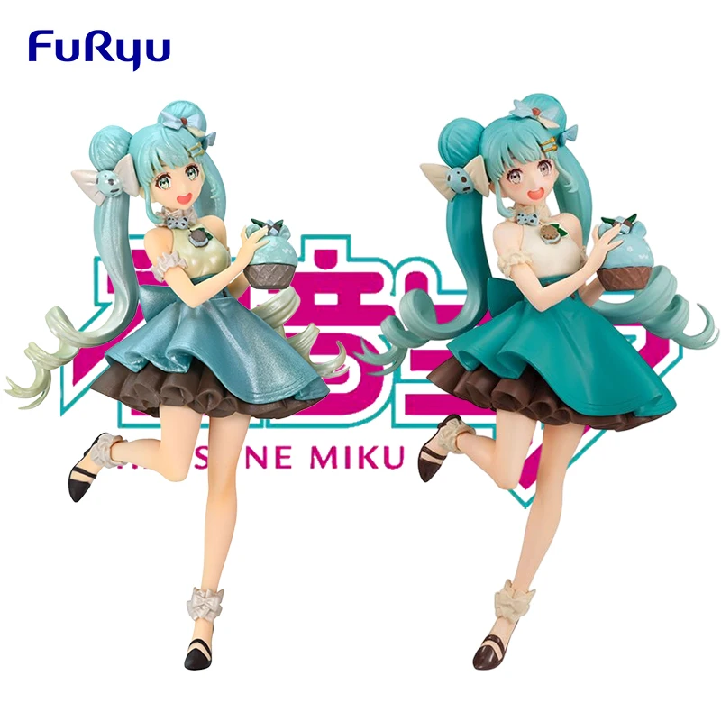 

Оригинальный FuRyu Hatsune Miku sweetsweet серии Miku мятный шоколад жемчуг Ver. Аниме экшн-фигурки из ПВХ, коллекционная игрушка, 17 см