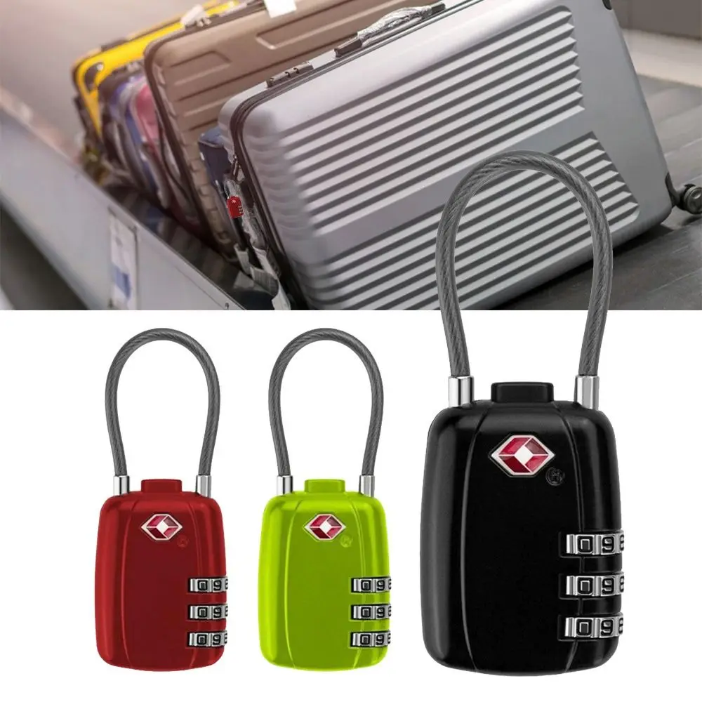 Portable Travel Cabinet Locker Safely Bag Padlock Luggage Password Lock 3 Digit Combination Lock TSA Customs Code Lock