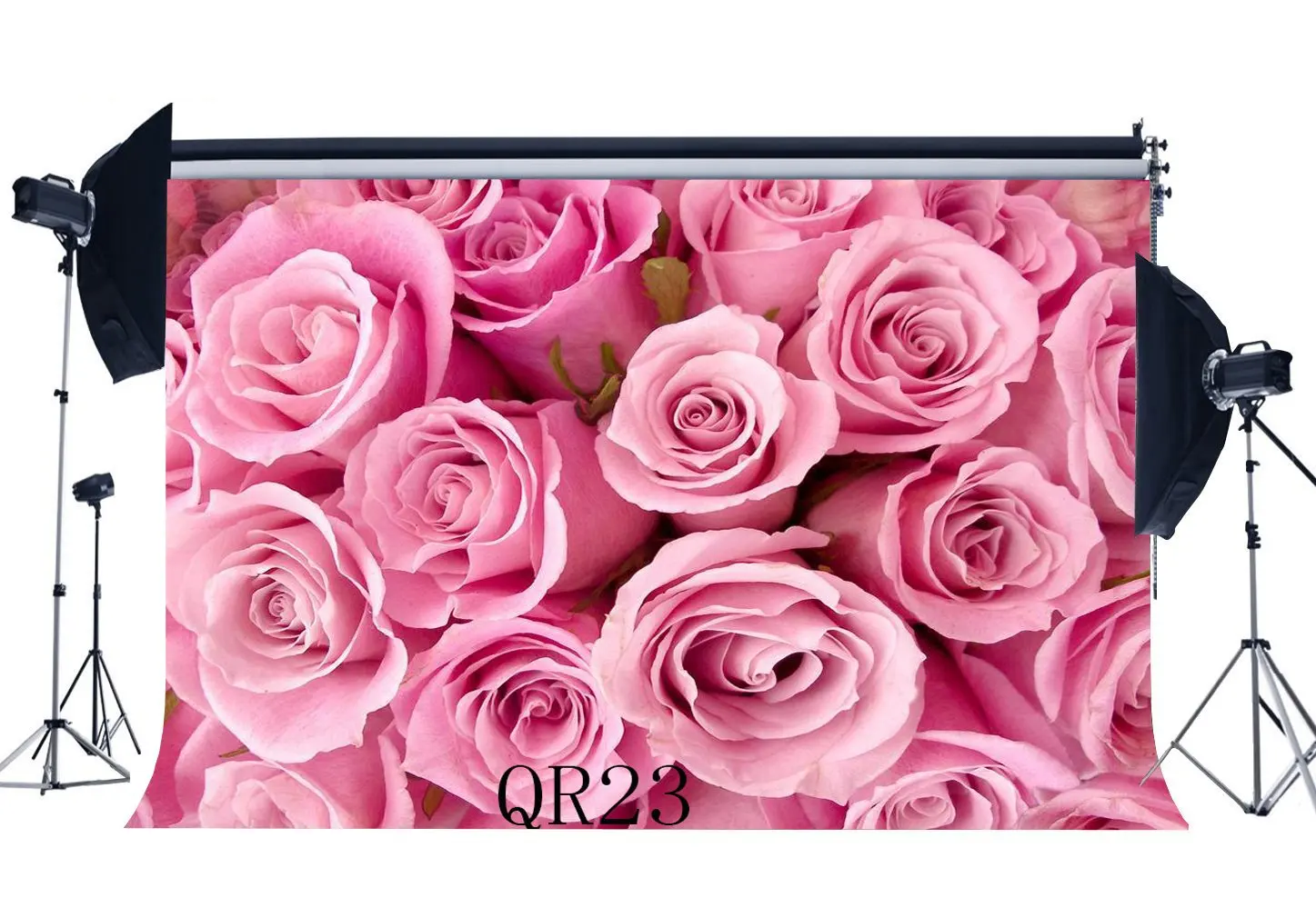 

Photography Backdrops Fancy Blooming Fresh Pink Rose Flowers Valentine's Day Background Photo Studio Prop QR23
