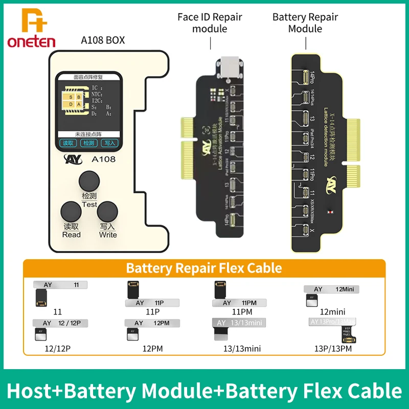 

AY A108 Multi-function No Welding External Battery Flex Cable For iPhone X-14 PM Face ID Dot Projector Set Repair Modular Tools