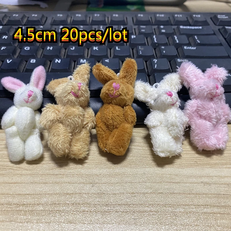 

20pcs 4cm Mini Jionted Rabbit Doll Plush Cloth Toy