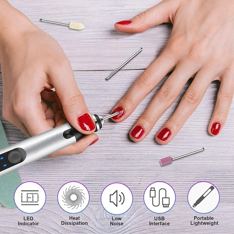 

Electric Nail Drill Kit Wireless Drill Nails Aryclic Nail File Machine for Manicure Pedicure Professional Salon Nail Tool Kit