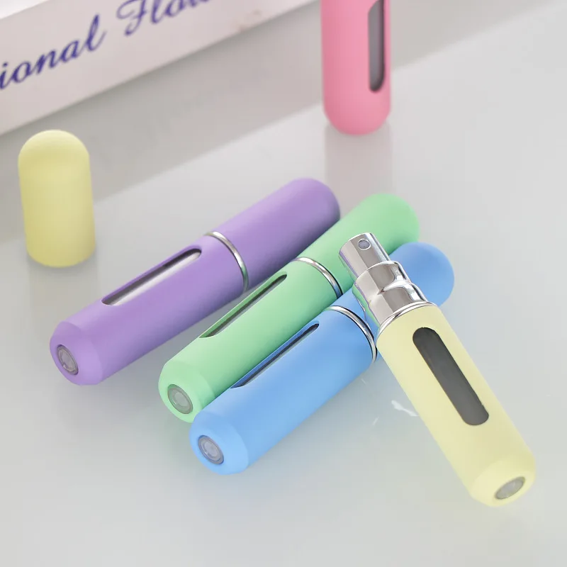 Perfume Spray Bottle 5ml 8ml Portable Bottom Filling Macaron Color Pressed Empty Liquid Container Atomizer Refillable Bottling images - 6
