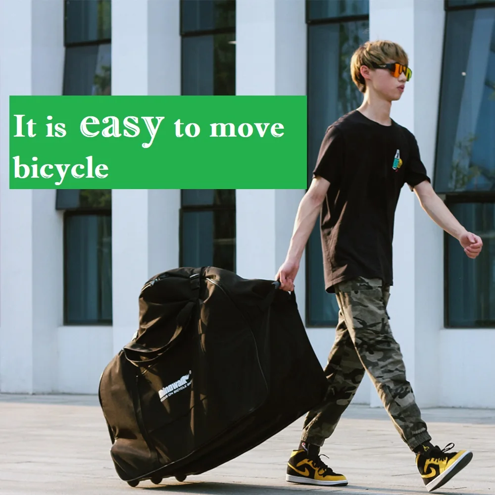 Rhinowalk Storage Folding Bike Bag with Pulley Bike Carry Waterproof Travel Case OutdoorsTransport Accessories for Bicycle Train
