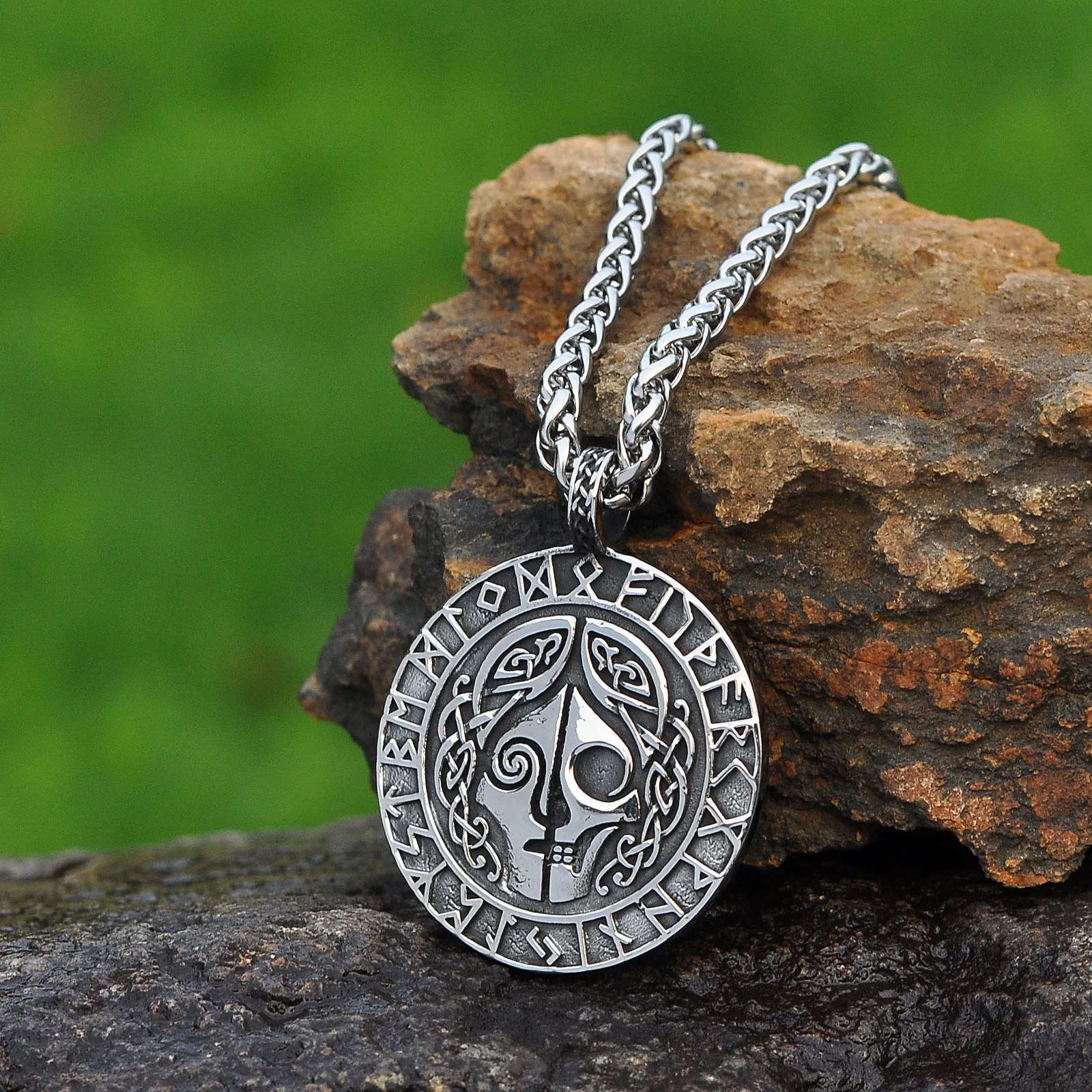 

Original Design Stainless Steel Viking Jewelry Norse Goddess Hel Amulet Necklace