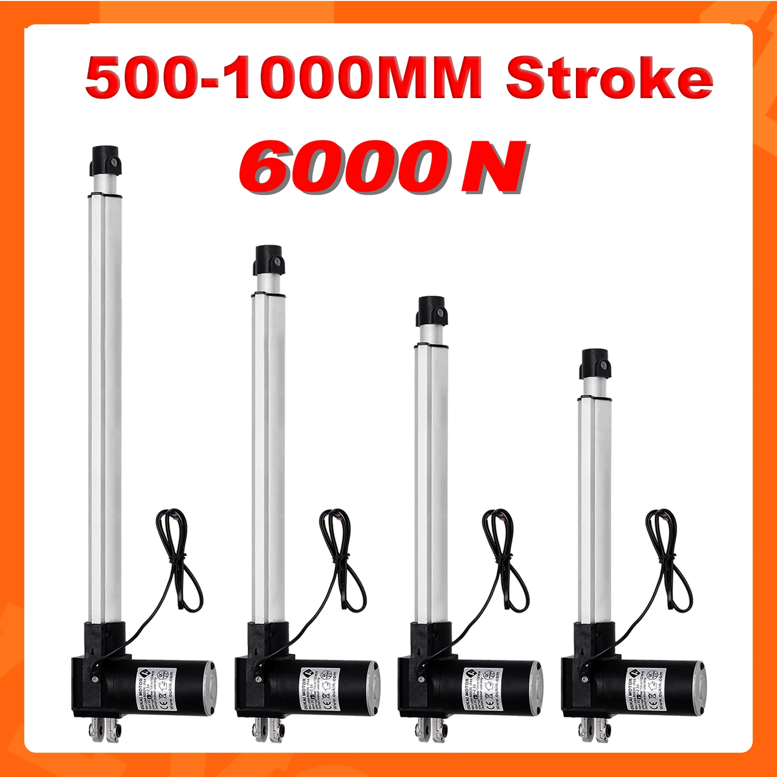 24В 6000Н постоянный тяговый привод с линейным двигателем, низким шумом, 50-1000 мм ход, контроллер электродвигателя для домашней автоматизации, подъем дивана.