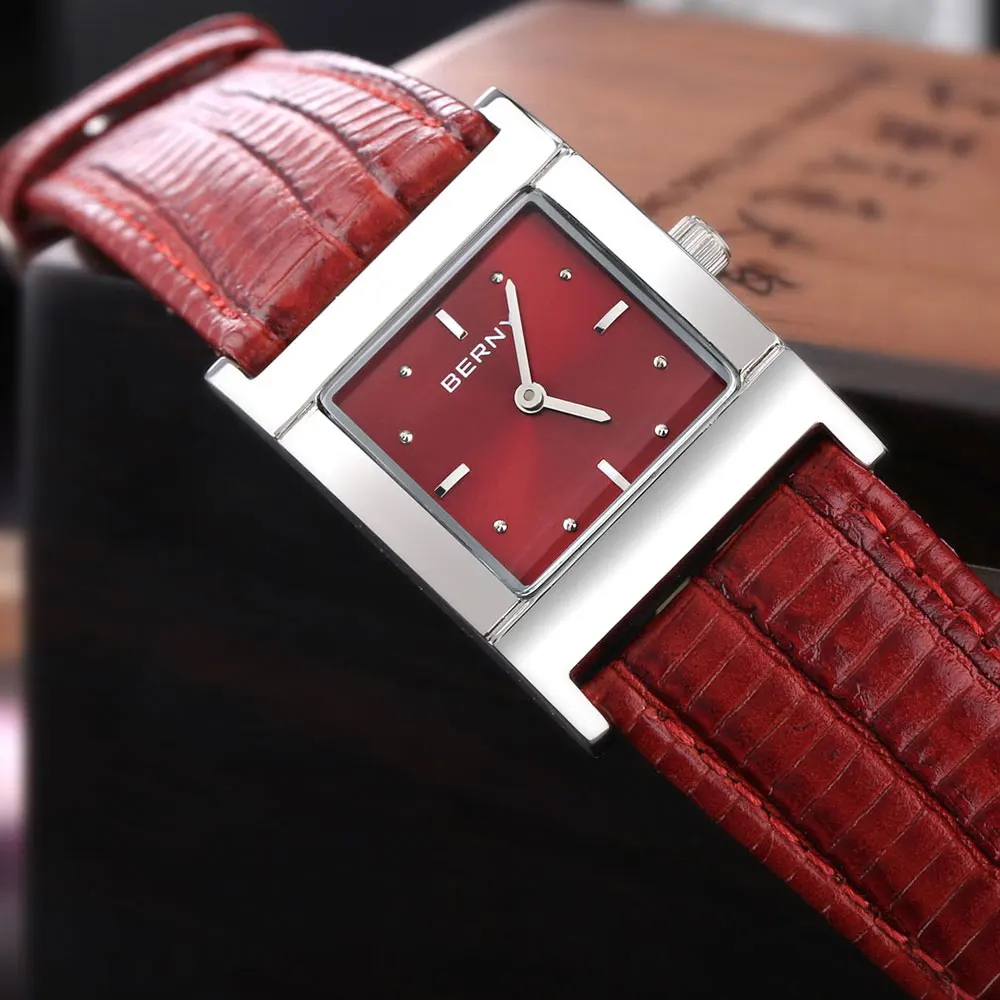 Watch for Women Japan Movement Quartz Clock Business Wristwatch Waterproof Stainless Steel Case Back Cover Soft Leather Bracelet enlarge