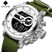 wwoor 2022 watches for men sport waterproof quartz clock dual display led digital chronograph wrist watch male relogio masculino