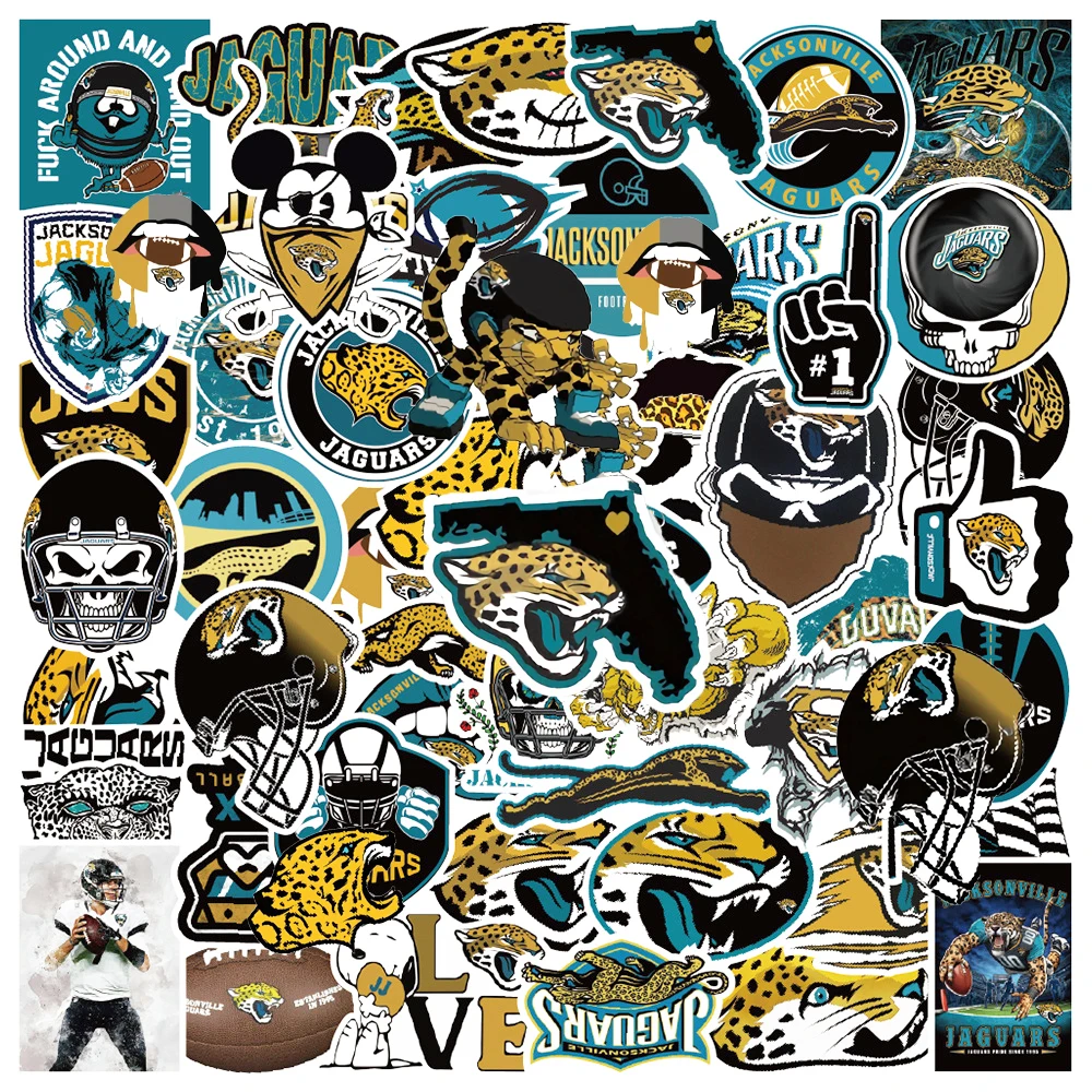 

10/30/50PCS Cartoon Rugby Sports Jaguars Team DIY Doodle For Scrapbooking Suitcase Guitar Laptop Ipai Sticker Wholesale