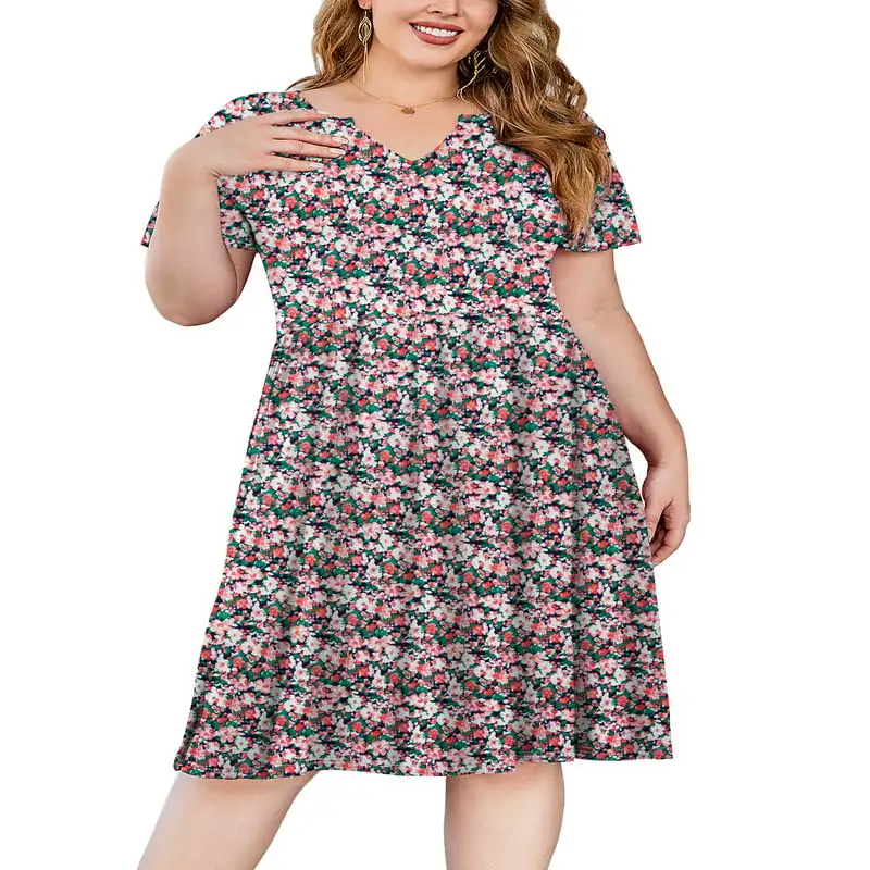 

Women`s Plus Size Floral Summer Dresses Casual Boho Dress 1X-4X