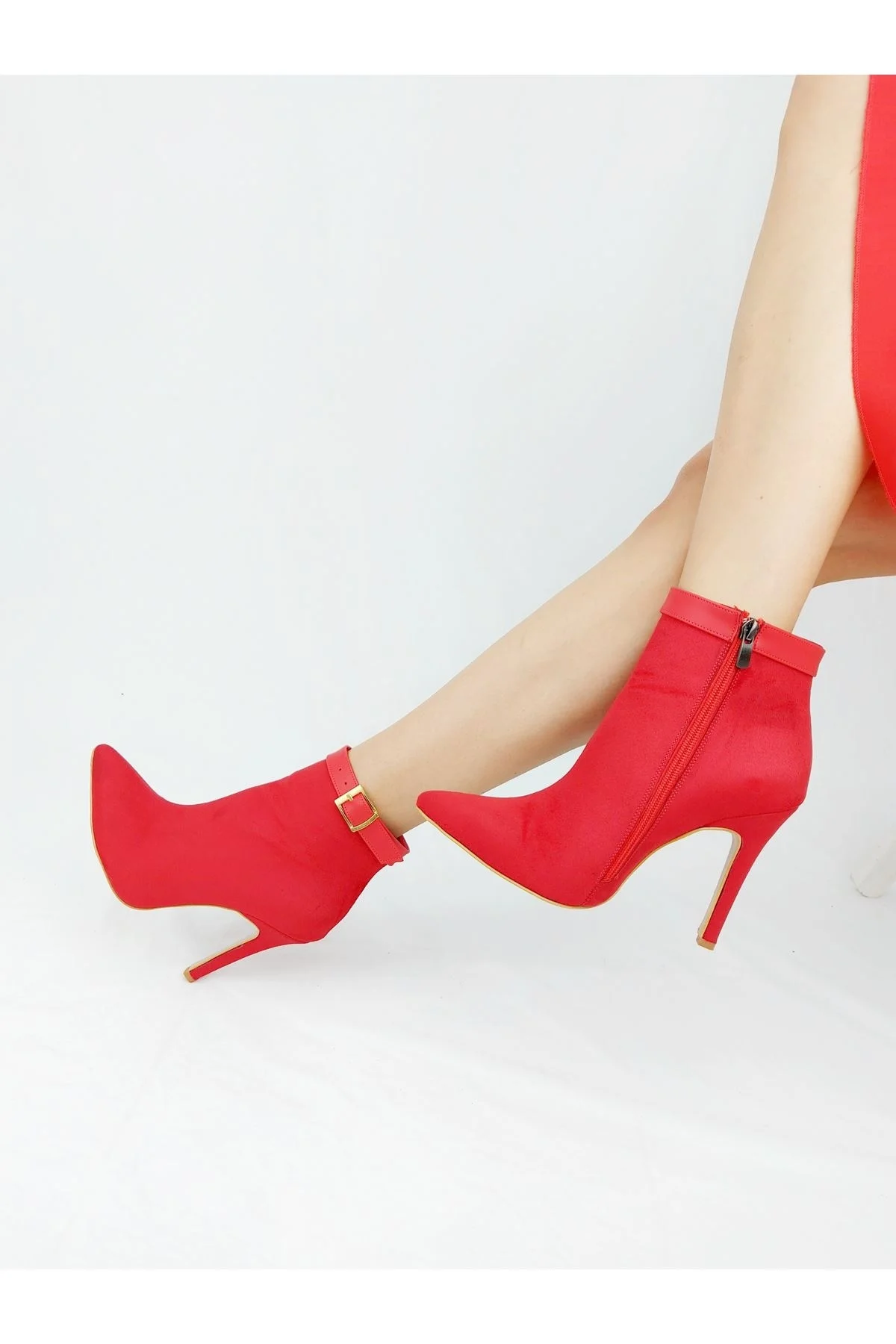 

Ventos Red Suede Stiletto Heels Boots