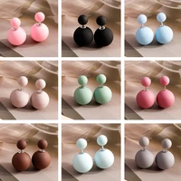 candy colors pearl stud earrings for women jewelry cute double sided big beaded ball earrings girls party jewelry broncos gifts