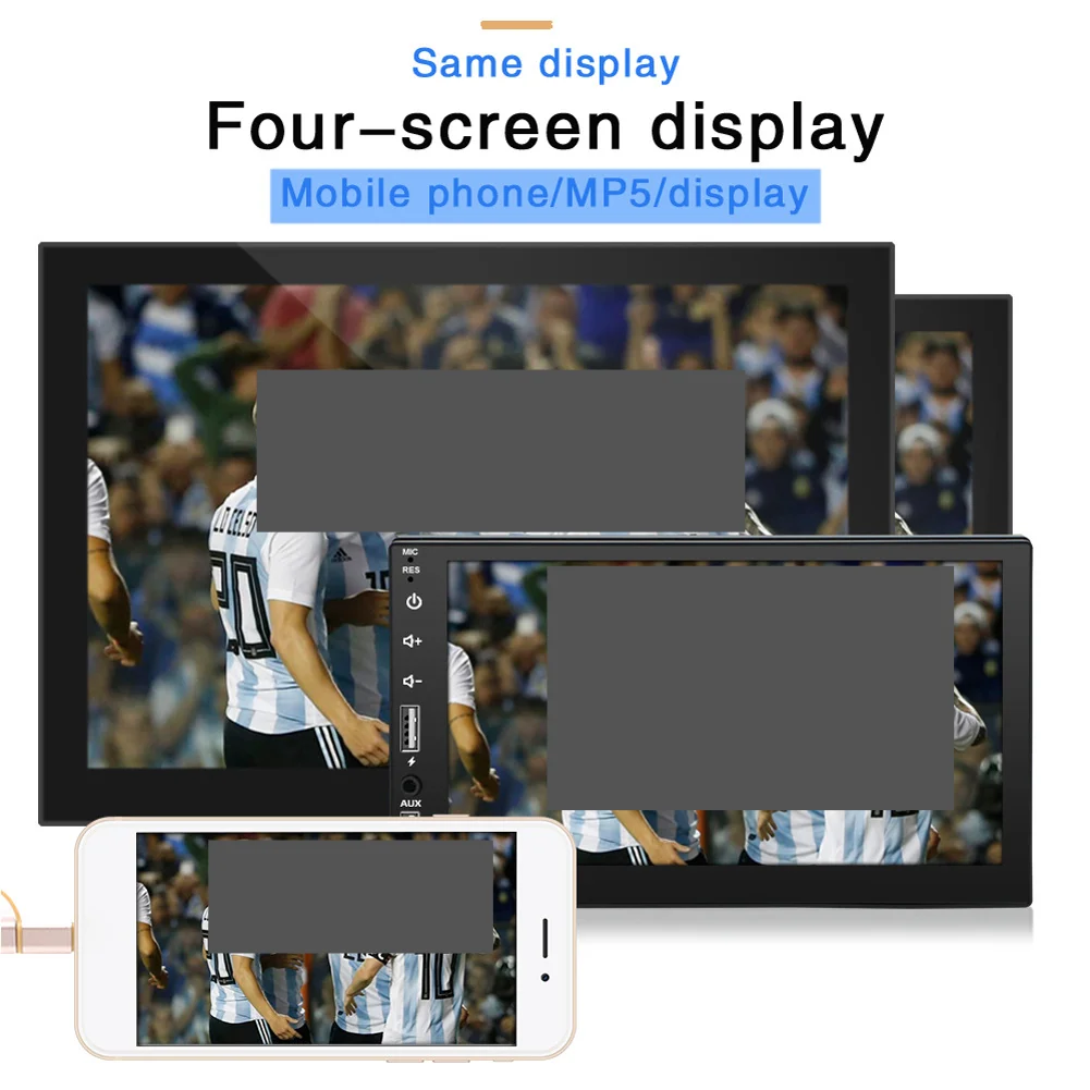 

7 Inch Car Multimedia Player Dual USB Car Audio Stereo Touch Screen HD Bluetooth-compatible for Apple/Android Image Link SD Card