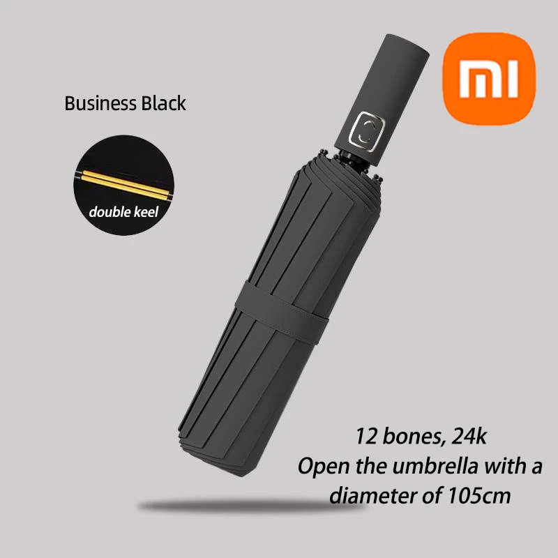 

Xiaomi усиленный 24-костный зонт для мужчин, деловой прочный ветрозащитный зонт, солнцезащитный зонт с защитой от ультрафиолета, женский солнечный зонт