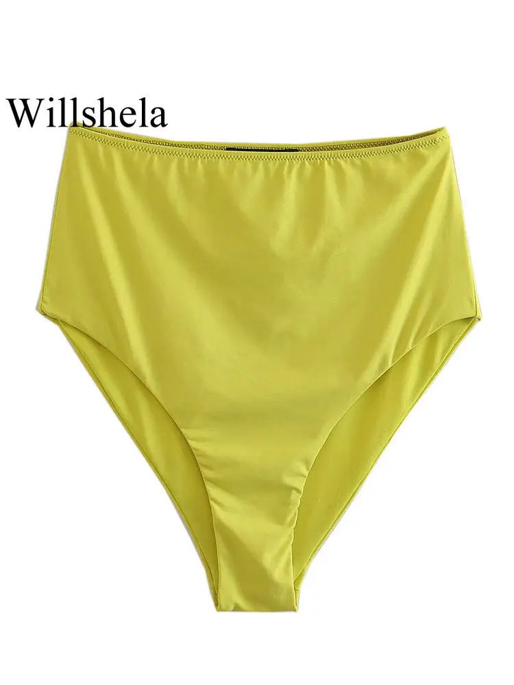 

Willshela женские модные атласные желтые сексуальные шорты Vinatge с высокой эластичной талией женские шикарные женские шорты