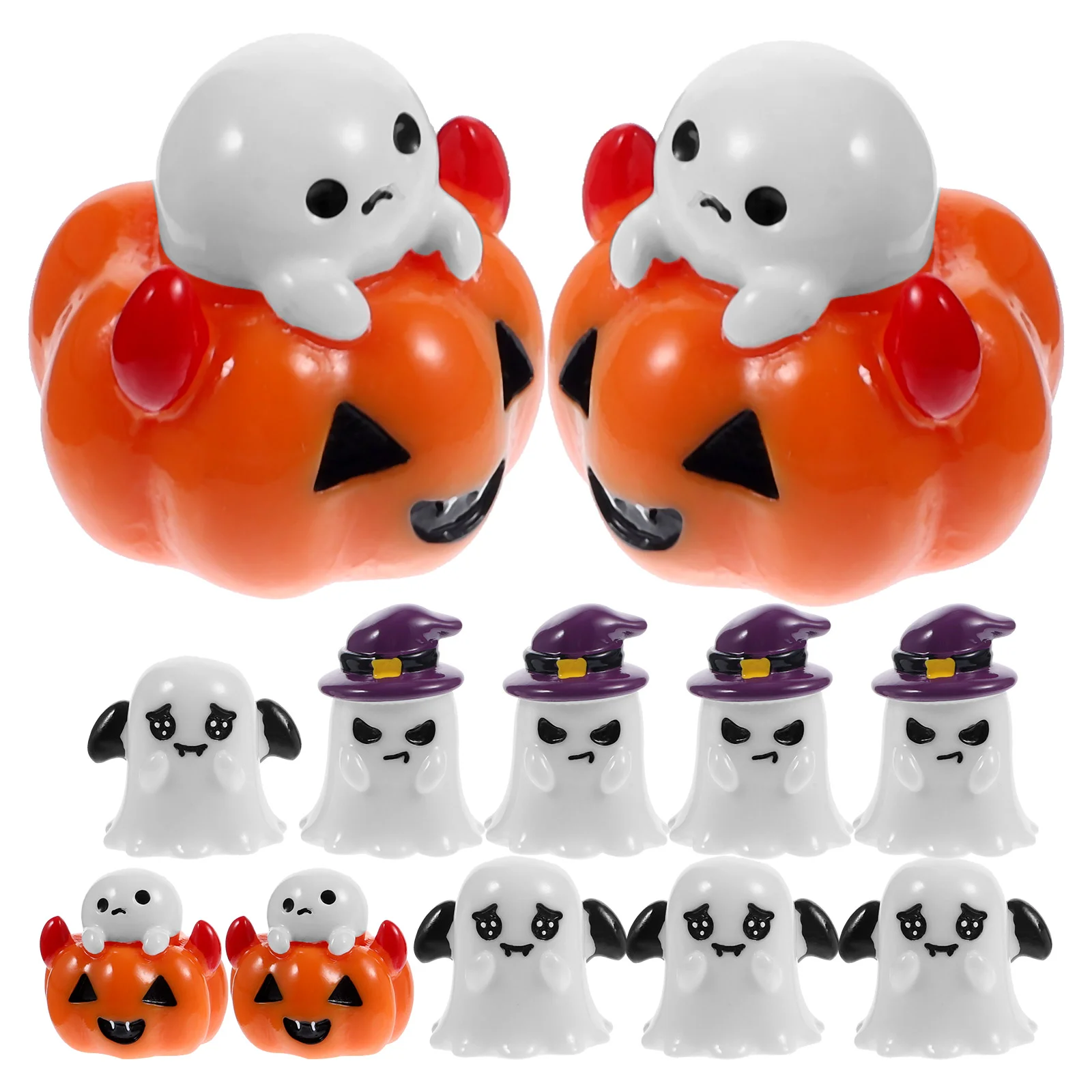

12pcs Halloween Miniature Figurine Decor Resin Tiny Ornaments Miniature Table Decorations