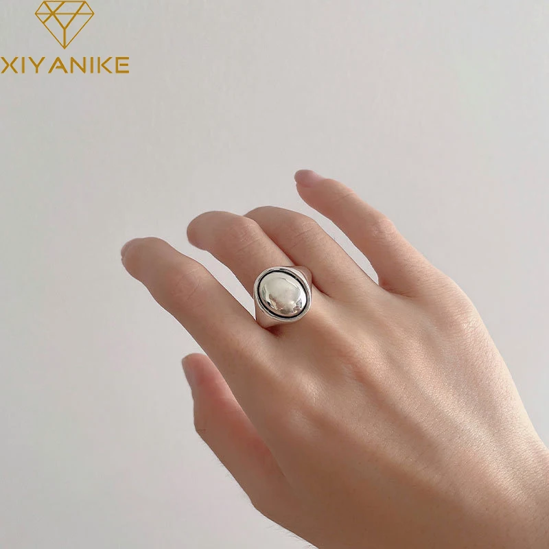 

XIYANIKE Vintage Unique Arc Surface Open Cuff Finger Rings For Women Girl New Fashion Trendy Jewelry Gift Party кольцо женское