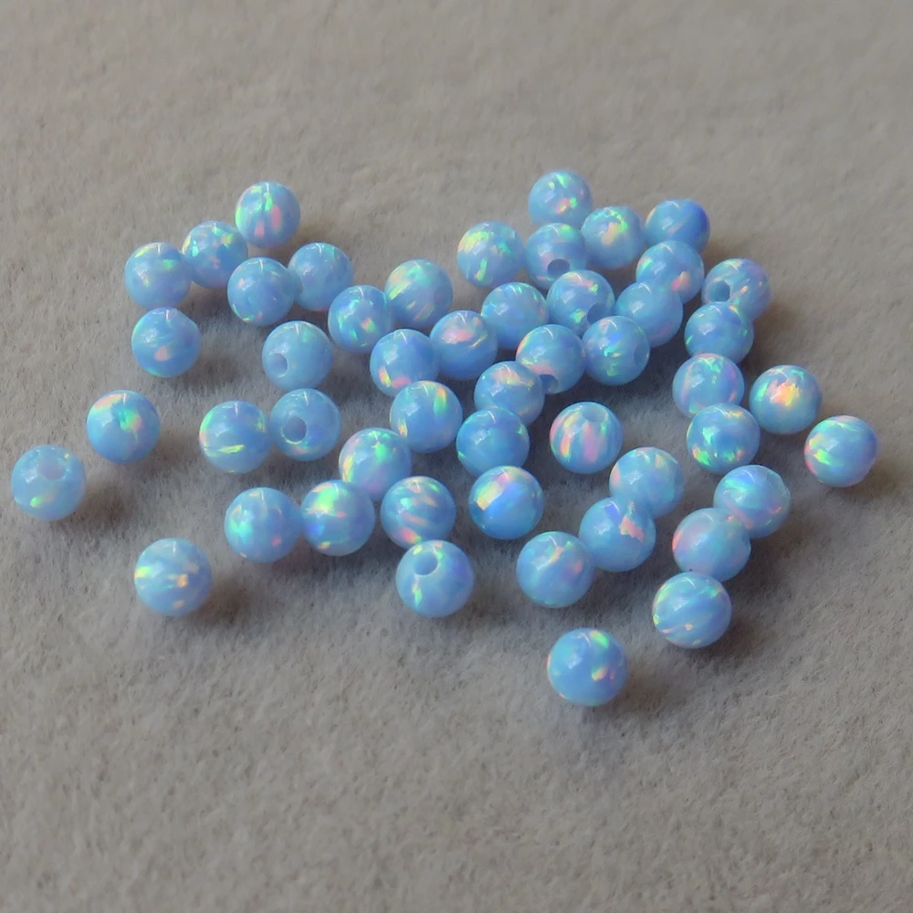 100pcs/ lot  3mm  Full Drilled Synthetic Round Ball Fire Opal  Beads for DIY Jewelry