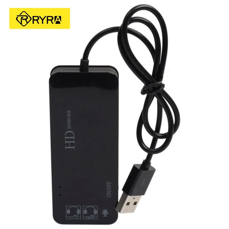 

RYRA USB 2,0 зарядное устройство с 3 usb-портами для звуковых карт USB Hub к микрофону динамик аудио интерфейс гарнитуры микрофон адаптер для портатив...