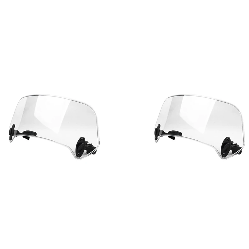 

2X Transparent Color Universal Motorcycle Adjustable Wind Screen Extension Windshield Spoiler Air Deflector 28.5X12x21cm