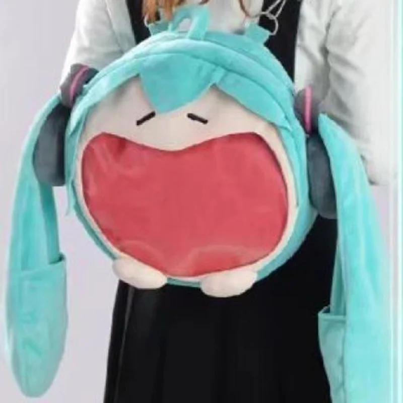 

Милая сумка Мику Хацунэ из аниме, милые Мультяшные Короткие Плюшевые смешные аксессуары для косплея, Детский рюкзак, плюшевые игрушки для девочек, подарки