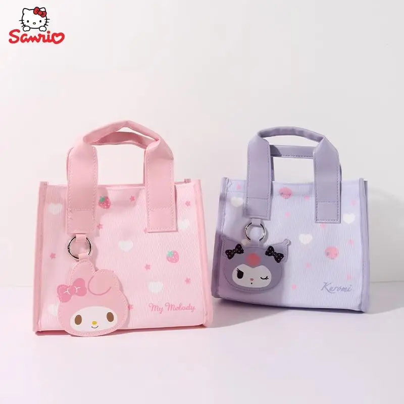 

Kawaii Sanrios аксессуары Cinnamoroll Kuromi My Melody мультфильм аниме милая квадратная сумка для ланча сумка для хранения детские подарки