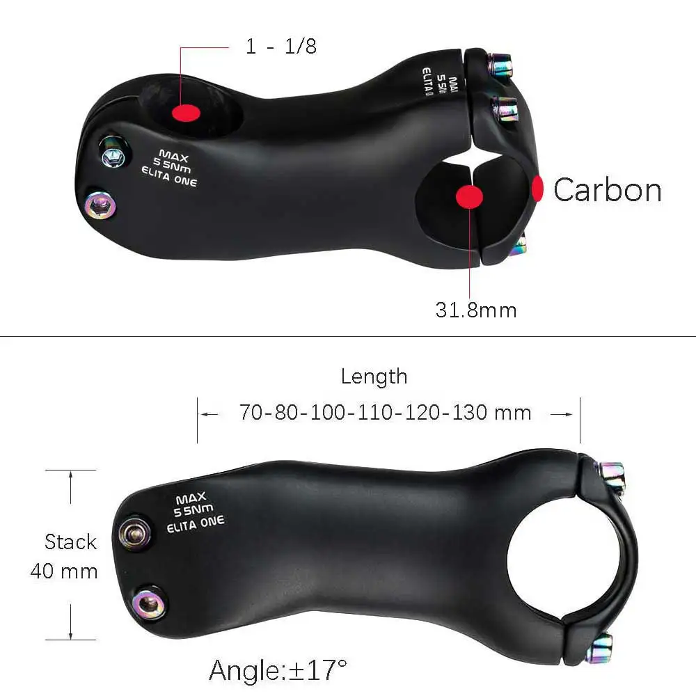 Вынос велосипеда из углеродного волокна марки ELITA ONE диаметр 31 8 мм подходит для