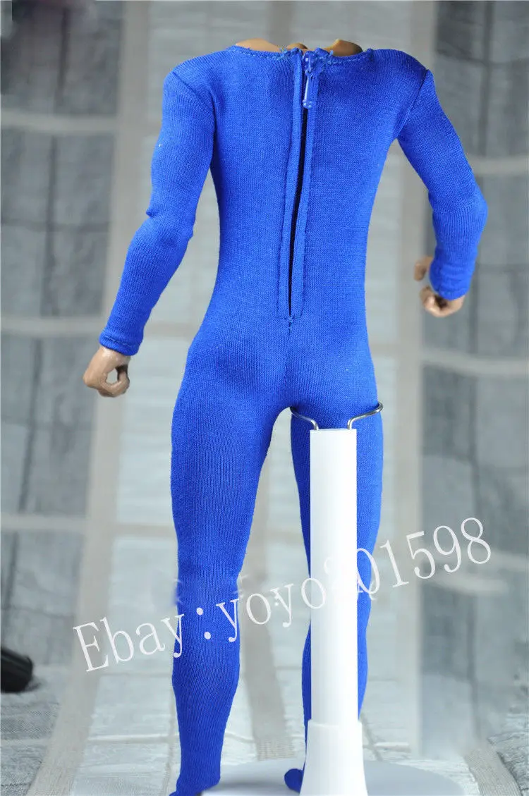 

1/6th Low collar Royal Blue Color Jumpsuit Corset Clothes For 12" Male Action