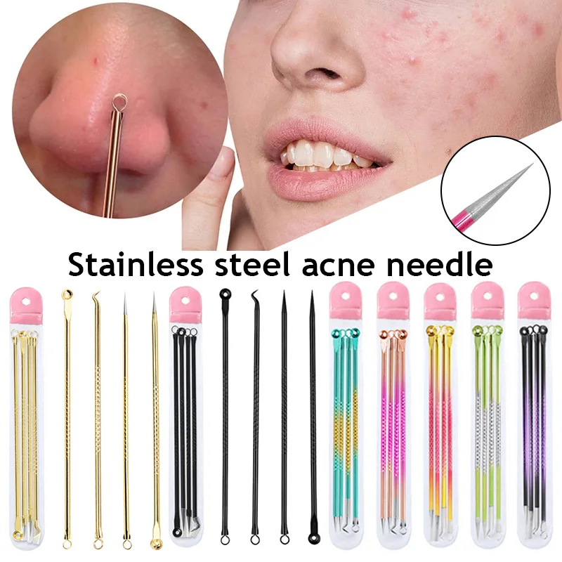 

Health Beauty Stainless Steel Skin Care Tool Pimple Treatments Comedone Needles Blackhead Remover Pore Cleanse Acne Extractor