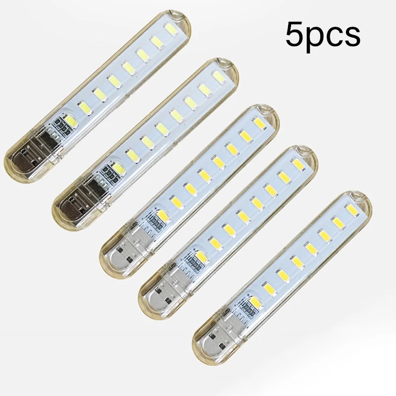 

Портативная мини-лампа с USB, 5 шт., 8 светодиодов, 5 в постоянного тока