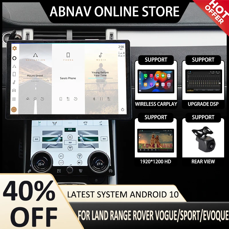 

Автомобильная Мультимедийная магнитола, 13,6 дюймов, Android для Land Range Rover Vogue / Sport / Evoque 2013-2018, GPS, панель переменного тока