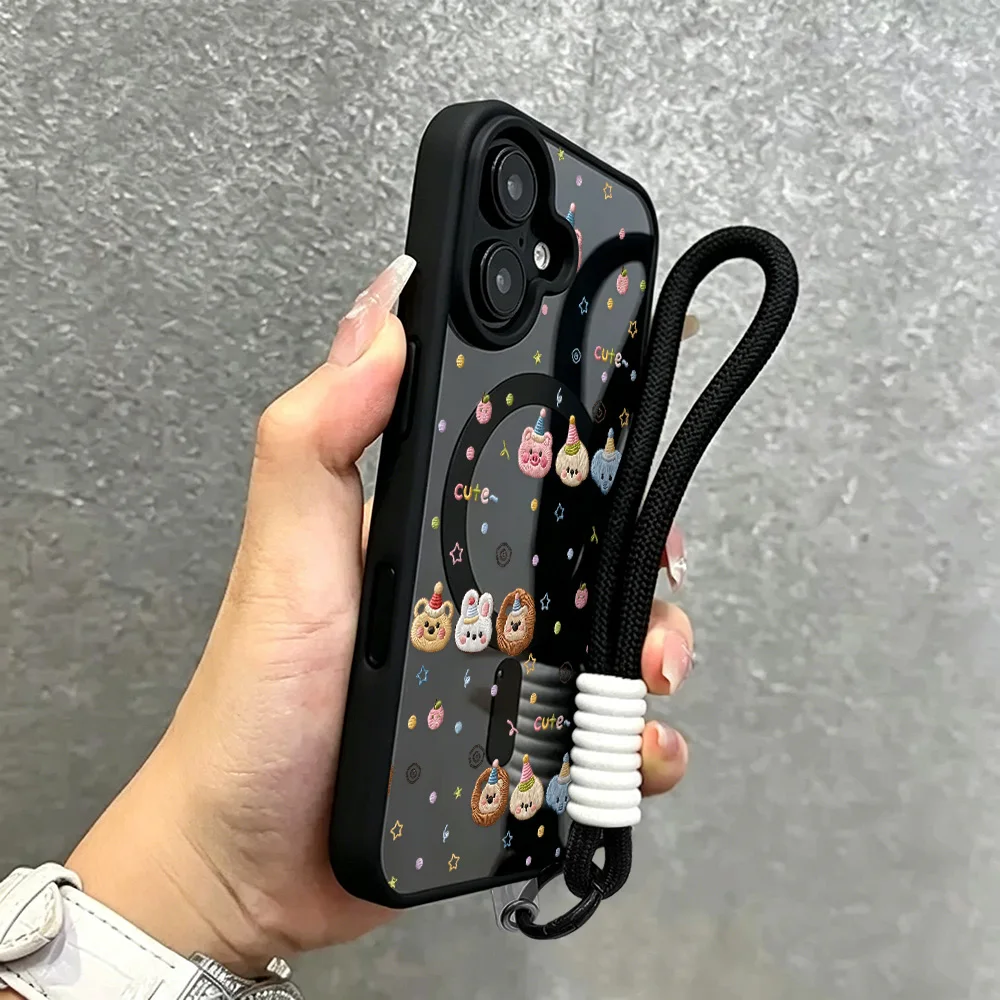 Фото Эстетичный мини-чехол с мультяшными животными для iPhone 17, 14, 15, 16, 13 Pro Max, 14, 15, 16 Plus, 17, 16, 15 Pro, прозрачная накладка №3